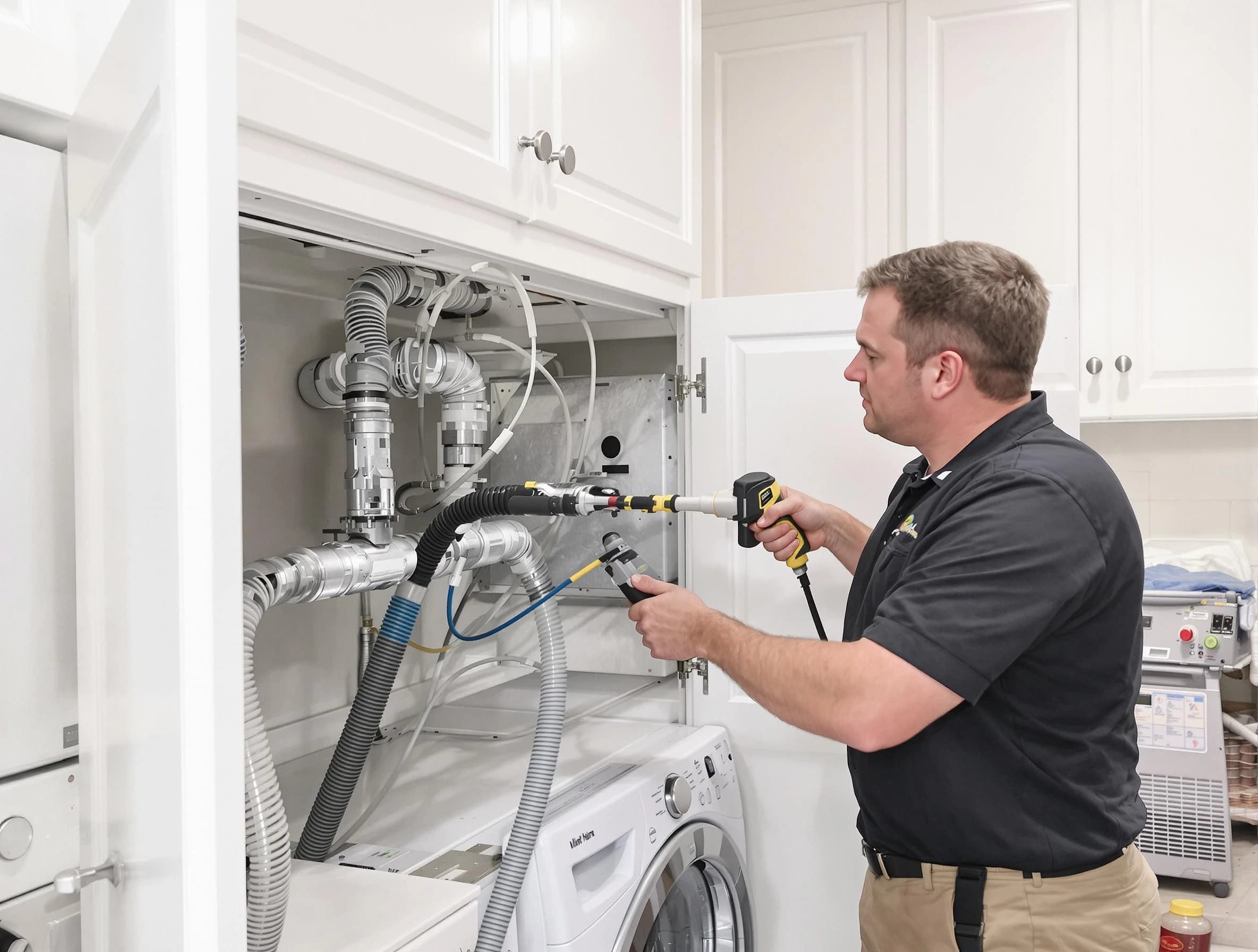Wellesley Dryer Vent Cleaning professional removing severe blockage from a clogged dryer vent in Wellesley