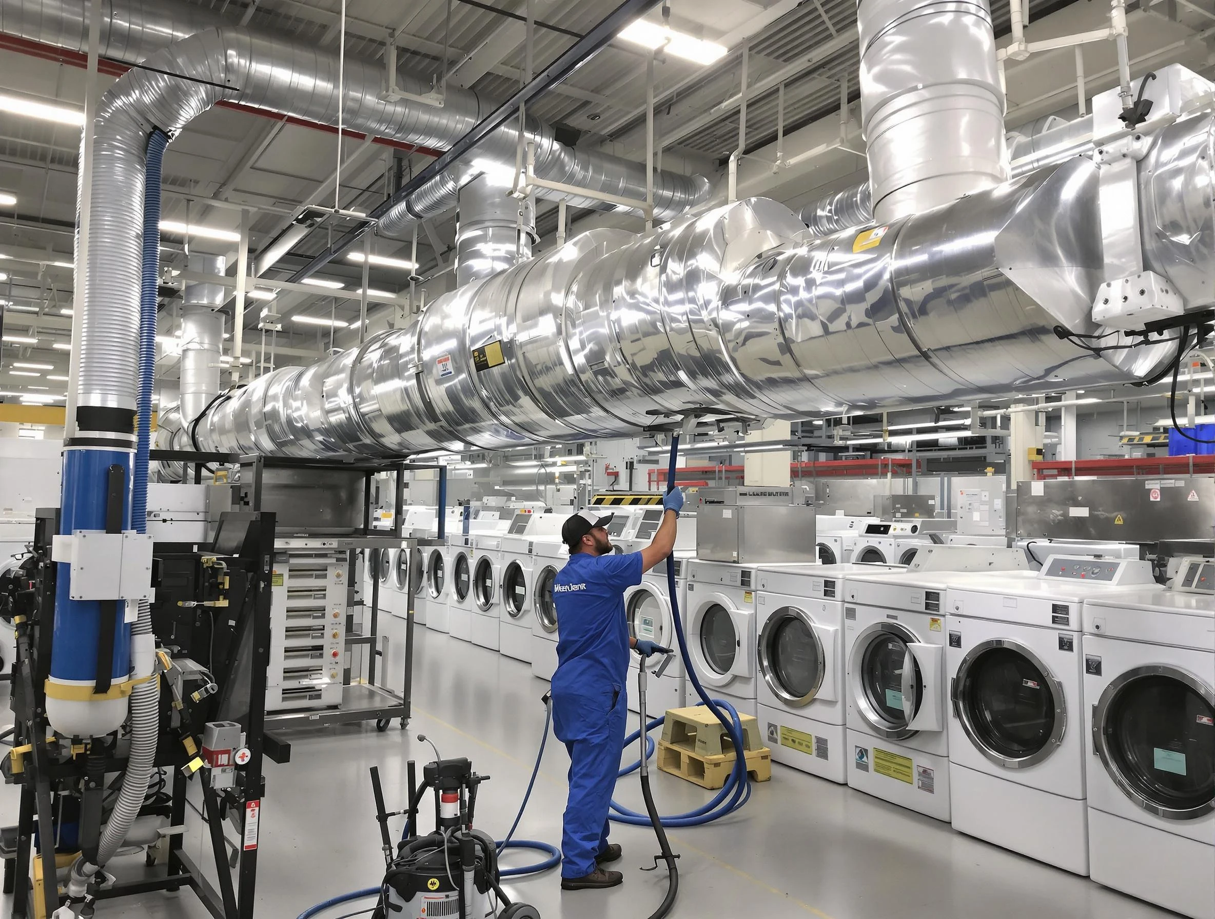 Wellesley Dryer Vent Cleaning team performing heavy-duty industrial dryer vent cleaning in Wellesley