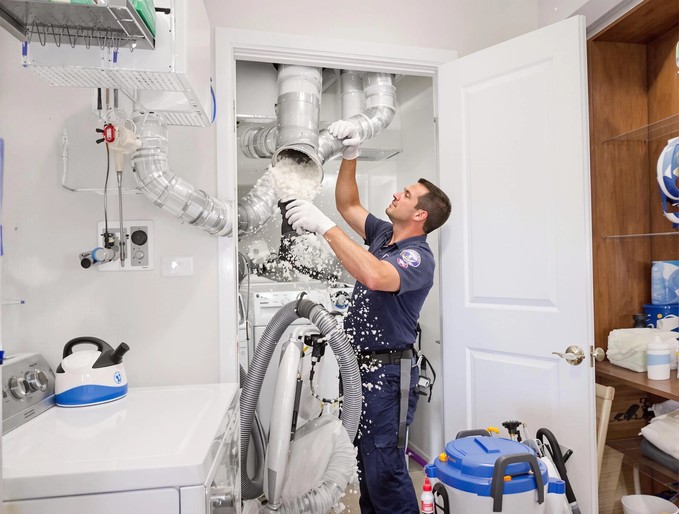 Wellesley Dryer Vent Cleaning technician delivering thorough residential dryer vent cleaning service in Wellesley